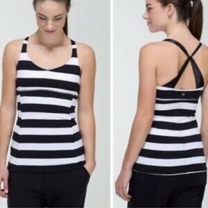 Lululemon Practice Daily Tank
Black/White striped